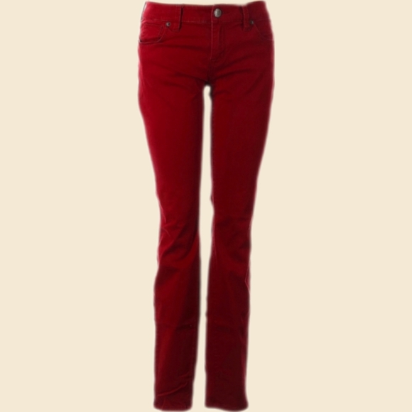👖The Limited Denim Legging Jean in Burgundy/Maroon Color - Picture 6 of 10